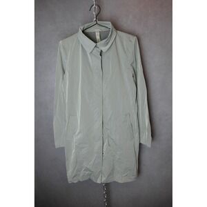 Gimo's Italy Women Light Gray Minimalist Lightweight Trench Coat Jacket Size 44